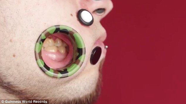 Tunnels through flesh, commonly seen in earlobe stretching or gauging some people have gone so far as to put larger and larger holes or tunnels into their cheeks, nose, and lips